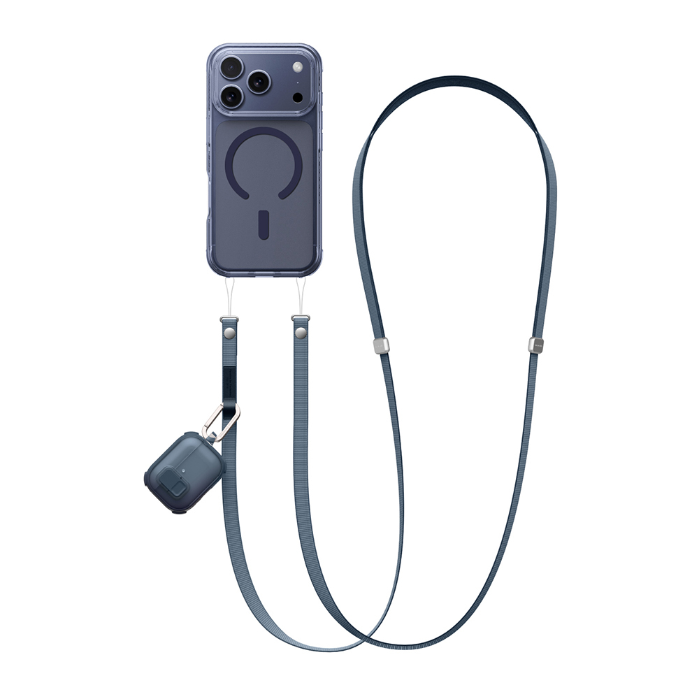 Amazingthing Titan Serisi Ayarlanabilir Manyetik Tasarımlı Telefon ve AirPods Boyun Askı İpi - Mavi