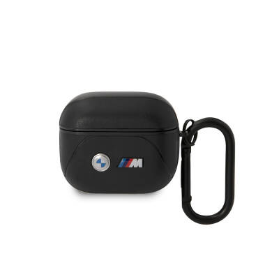 Apple Airpods 3. Nesil Kılıf BMW Orjinal Lisanslı PU Deri Tasarımlı 3 Renk Çizgili Çift Metal Logolu Kapak - BMW