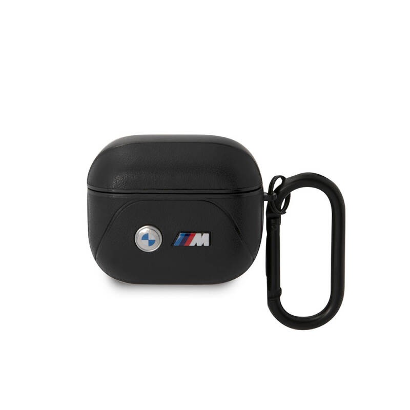 Apple Airpods 3. Nesil Kılıf BMW Orjinal Lisanslı PU Deri Tasarımlı 3 Renk Çizgili Çift Metal Logolu Kapak - 1