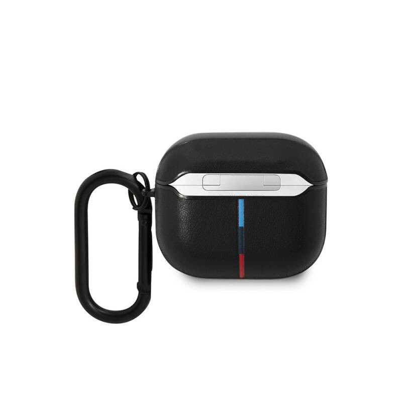 Apple Airpods 3. Nesil Kılıf BMW Orjinal Lisanslı PU Deri Tasarımlı 3 Renk Çizgili Çift Metal Logolu Kapak - 2