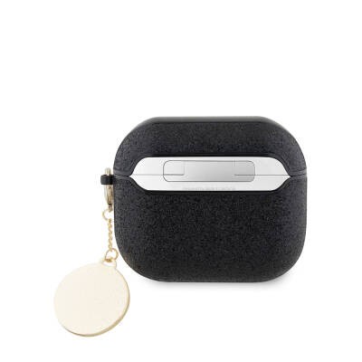 Apple Airpods 3. Nesil Kılıf Guess Orjinal Lisanslı Glitter Elmas Kalp Süs Zincirli Kapak - 4