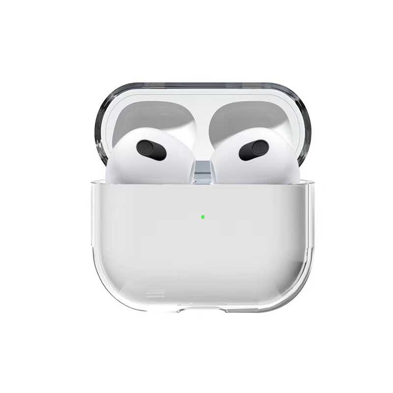 Apple Airpods 3. Nesil Kılıf Şeffaf Sert Kristal Zore Airbag 14 Kılıf - Renksiz