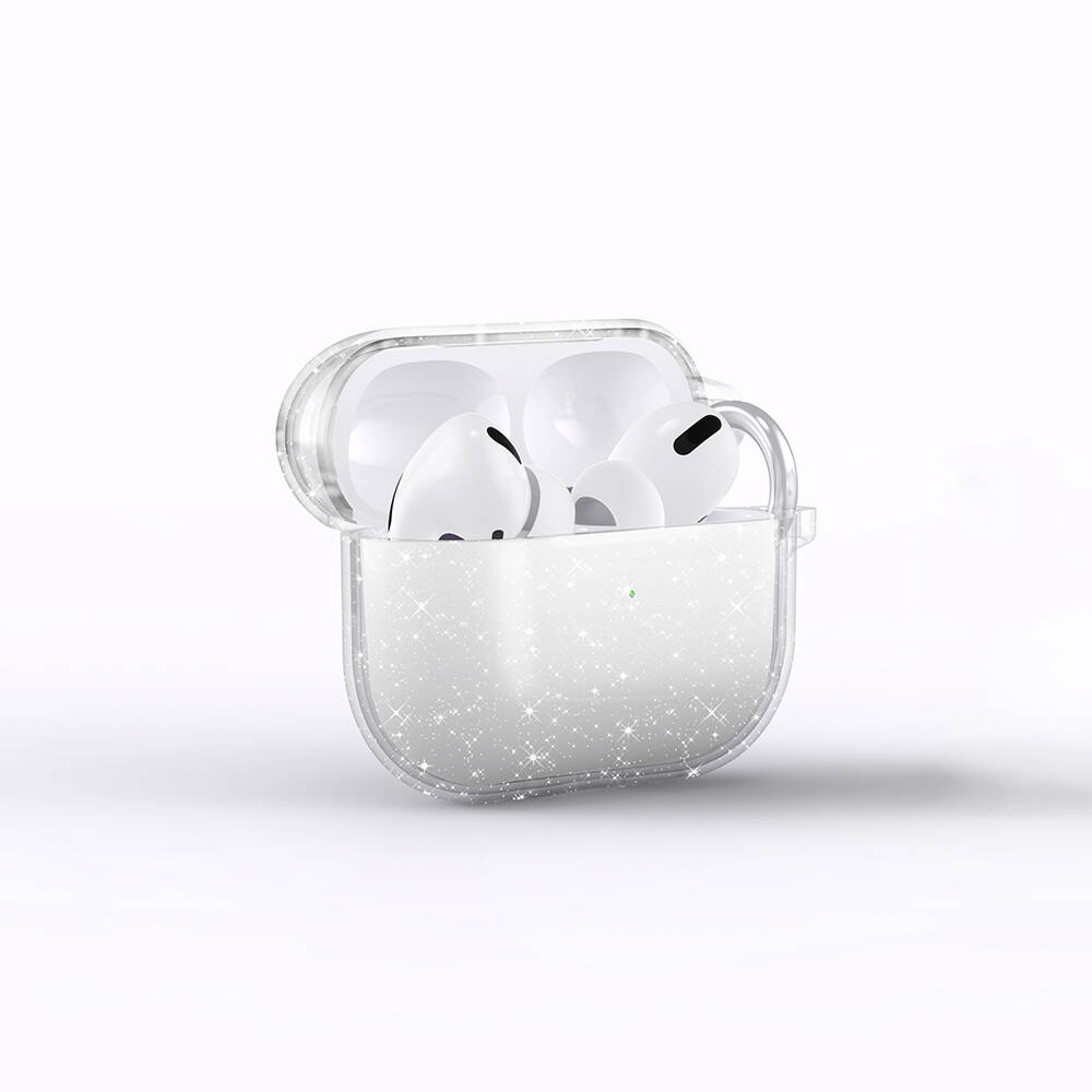 AirPods 3. Nesil Uyumlu NXXA Allstar Airbag 32 Parlayan Simli Saydam Renkli Kılıf-Şeffaf