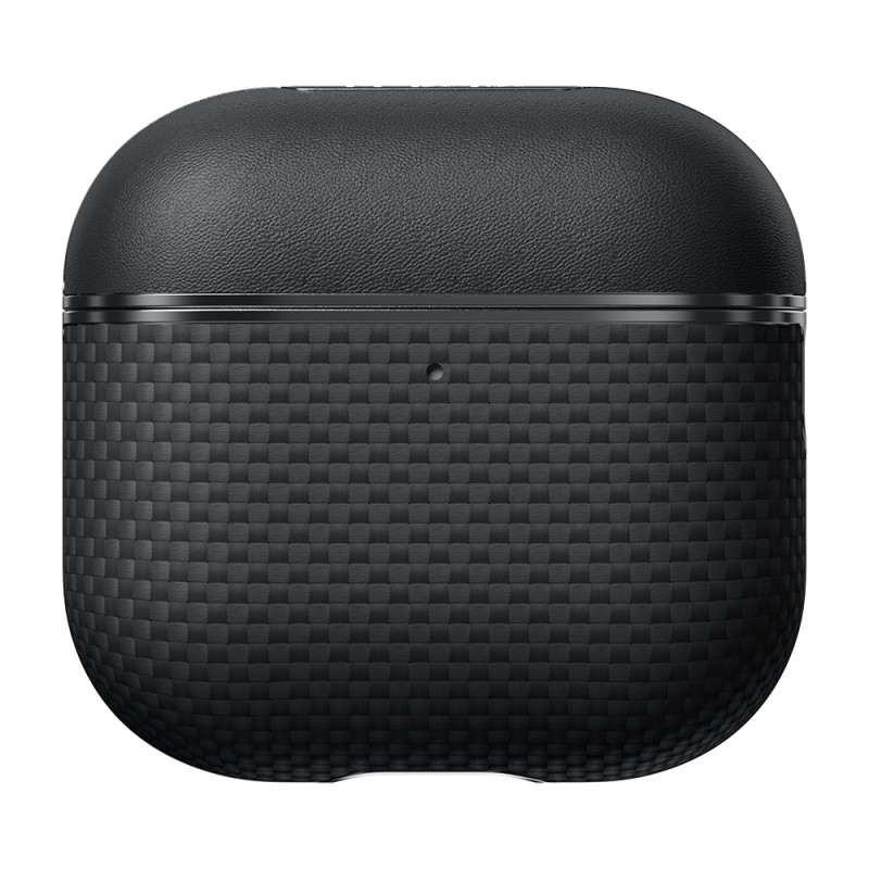 Apple Airpods 4 Kılıf 1500D Aramid Fiber Pitaka Ultra-Slim Classic Serisi Black-Grey Twill Kapak - 2