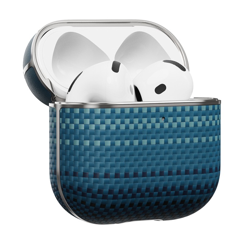 Apple Airpods 4 Kılıf Aramid Fiber Pitaka Tactile Woven Sunset-Moonrise Serisi Kapak - 14
