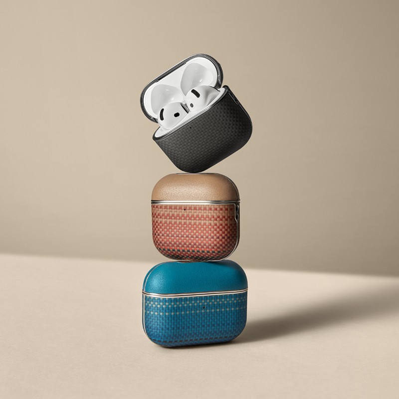 Apple Airpods 4 Kılıf Aramid Fiber Pitaka Tactile Woven Sunset-Moonrise Serisi Kapak - 22