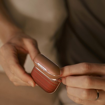 Apple Airpods 4 Kılıf Aramid Fiber Pitaka Tactile Woven Sunset-Moonrise Serisi Kapak - 25