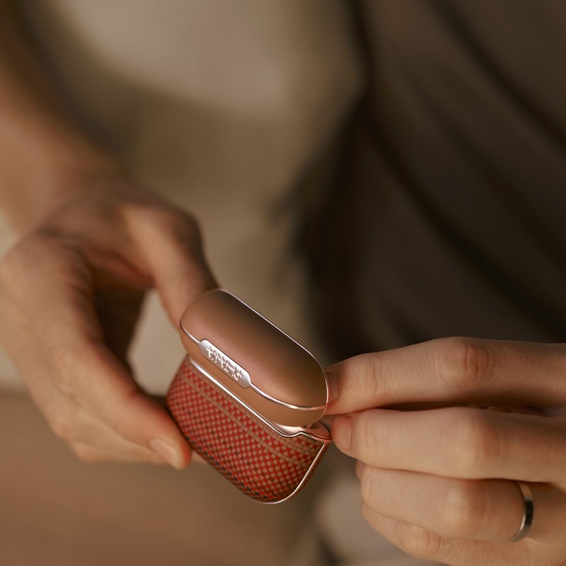 Apple Airpods 4 Kılıf Aramid Fiber Pitaka Tactile Woven Sunset-Moonrise Serisi Kapak - 25