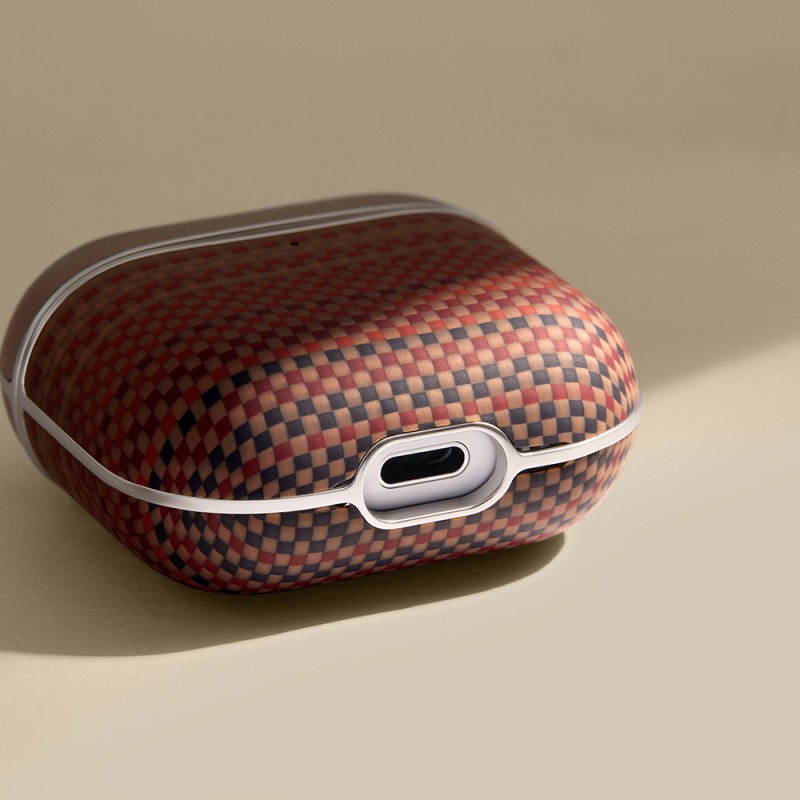 Apple Airpods 4 Kılıf Aramid Fiber Pitaka Tactile Woven Sunset-Moonrise Serisi Kapak - 27