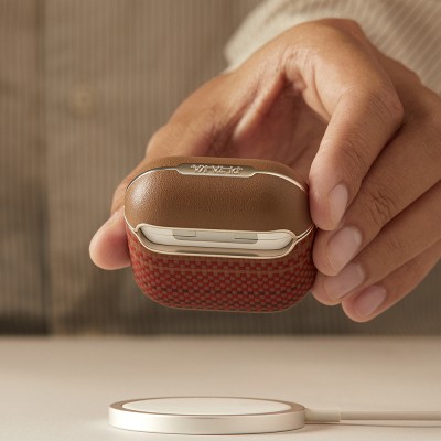 Apple Airpods 4 Kılıf Aramid Fiber Pitaka Tactile Woven Sunset-Moonrise Serisi Kapak - 33