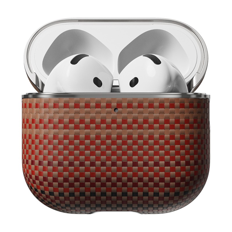Apple Airpods 4 Kılıf Aramid Fiber Pitaka Tactile Woven Sunset-Moonrise Serisi Kapak - 9