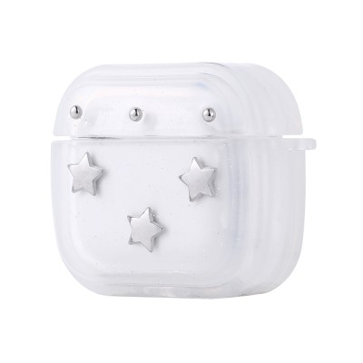 Apple Airpods 4 Zore Airbag 44 Airbag Tasarımlı Simli Şeffaf Kutup Kılıf - 3