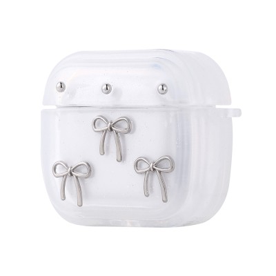 Apple Airpods 4 Zore Airbag 44 Airbag Tasarımlı Simli Şeffaf Kutup Kılıf - 4
