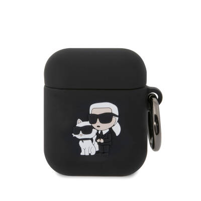 Apple Airpods Kılıf Karl Lagerfeld Orjinal Lisanslı Karl & Choupette 3D Silikon Kapak - Karl Lagerfeld