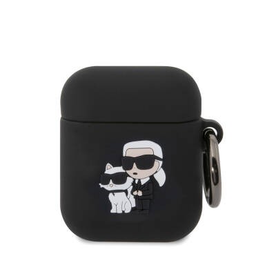 Apple Airpods Kılıf Karl Lagerfeld Orjinal Lisanslı Karl & Choupette 3D Silikon Kapak - 4