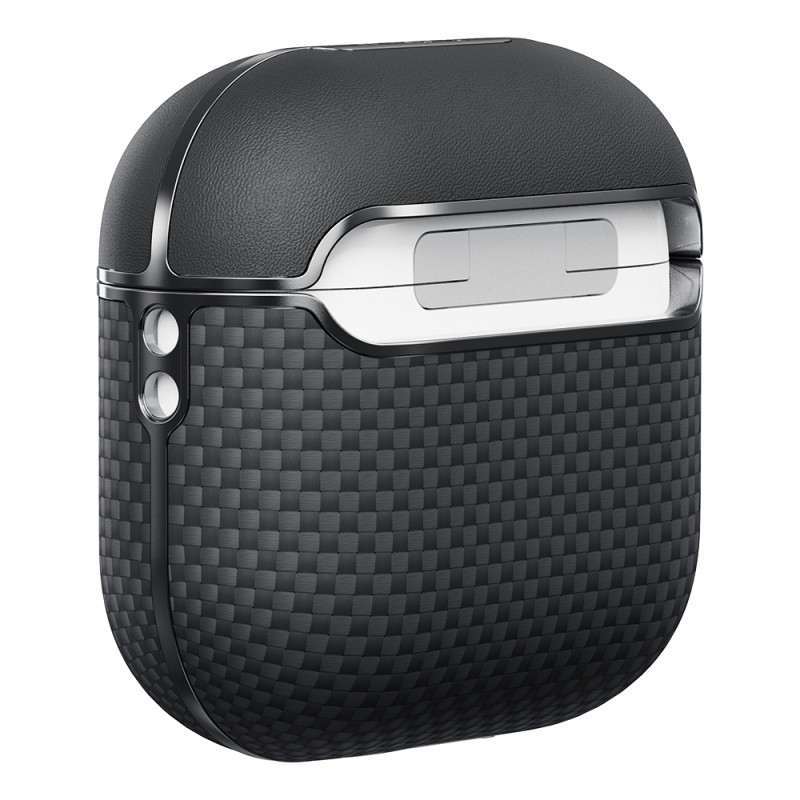 Apple Airpods Pro 2 Case 1500D Aramid Fiber Pitaka Ultra-Slim Classic Series Black-Grey Twill Cover - 5