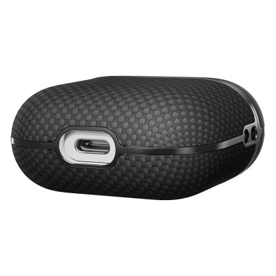 Apple Airpods Pro 2 Case 1500D Aramid Fiber Pitaka Ultra-Slim Classic Series Black-Grey Twill Cover - 6