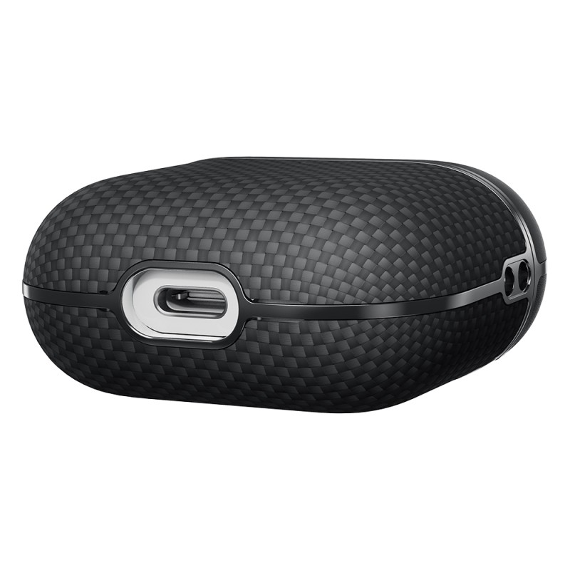 Apple Airpods Pro 2 Case 1500D Aramid Fiber Pitaka Ultra-Slim Classic Series Black-Grey Twill Cover - 6