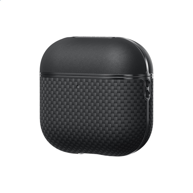 Apple Airpods Pro 2 Case 1500D Aramid Fiber Pitaka Ultra-Slim Classic Series Black-Grey Twill Cover - 1