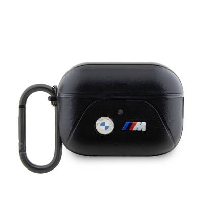 Apple Airpods Pro 2 Case BMW Original Licensed PU Leather Design 3 Color Striped Double Metal Logo Cover - BMW