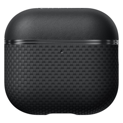 Apple Airpods Pro 2 Kılıf 1500D Aramid Fiber Pitaka Ultra-Slim Classic Serisi Black-Grey Twill Kapak - 8