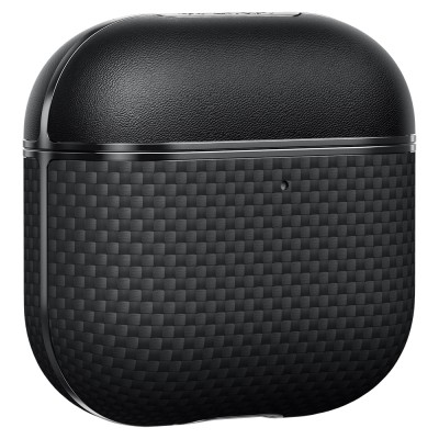 Apple Airpods Pro 2 Kılıf 1500D Aramid Fiber Pitaka Ultra-Slim Classic Serisi Black-Grey Twill Kapak - 10