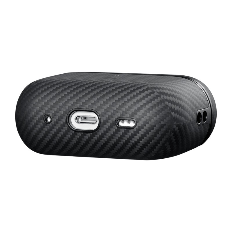 Apple Airpods Pro 2 Kılıf 600D Aramid Fiber Pitaka Classic Serisi Black-Grey Twill Kılıf - 8