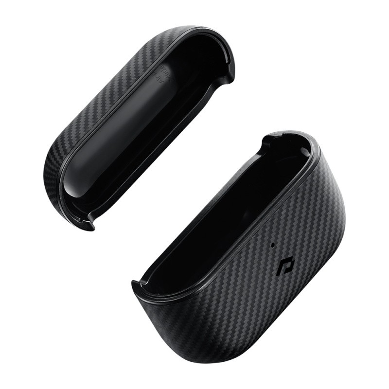 Apple Airpods Pro 2 Kılıf 600D Aramid Fiber Pitaka Classic Serisi Black-Grey Twill Kılıf - 10