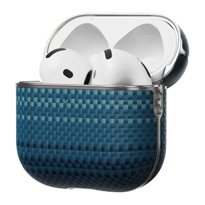 Apple Airpods Pro 2 Kılıf Aramid Fiber Pitaka Tactile Woven Sunset-Moonrise Serisi Kapak - 4