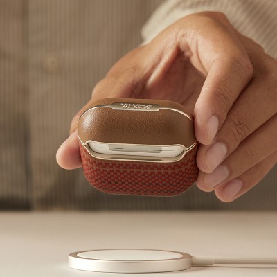 Apple Airpods Pro 2 Kılıf Aramid Fiber Pitaka Tactile Woven Sunset-Moonrise Serisi Kapak - 29