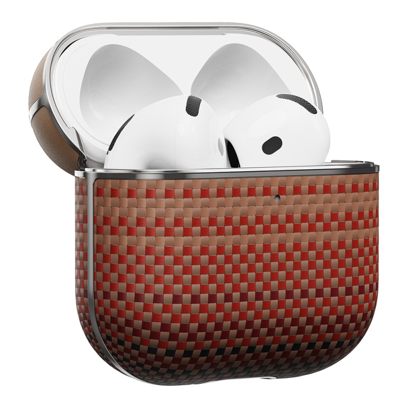 Apple Airpods Pro 2 Kılıf Aramid Fiber Pitaka Tactile Woven Sunset-Moonrise Serisi Kapak - 13