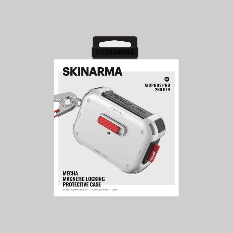 Apple AirPods Pro 2 Kılıf SkinArma Magnetik Kilitli Airbagli Tasarım Mecha Kılıf - 9