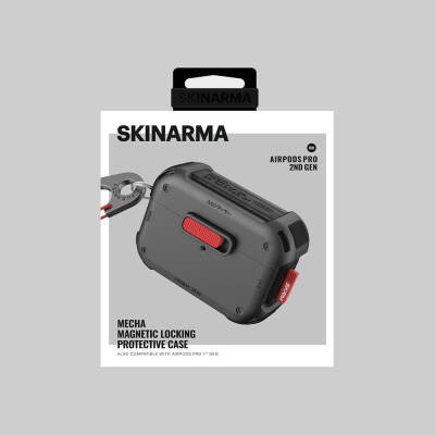 Apple AirPods Pro 2 Kılıf SkinArma Magnetik Kilitli Airbagli Tasarım Mecha Kılıf - 10