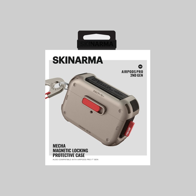 Apple AirPods Pro 2 Kılıf SkinArma Magnetik Kilitli Airbagli Tasarım Mecha Kılıf - 8