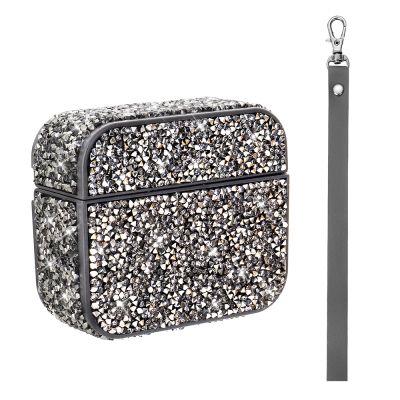 Apple Airpods Pro 2 Zore Airbag 45 Glittery Transparent Wrist Strap Case - Zore