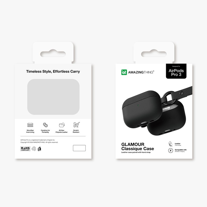 Apple AirPods Pro 3 Amazingthing Glamour Classique Series Leather Design Case - 28