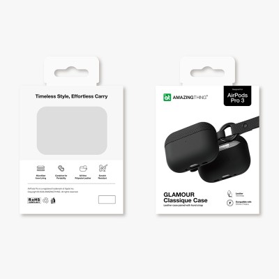Apple AirPods Pro 3 Amazingthing Glamour Classique Serisi Deri Tasarımlı Kapak - 28