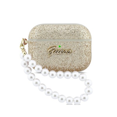 Apple Airpods Pro 3 Kılıf Guess Glitter İnci Bilek Askılı Kapak - 3