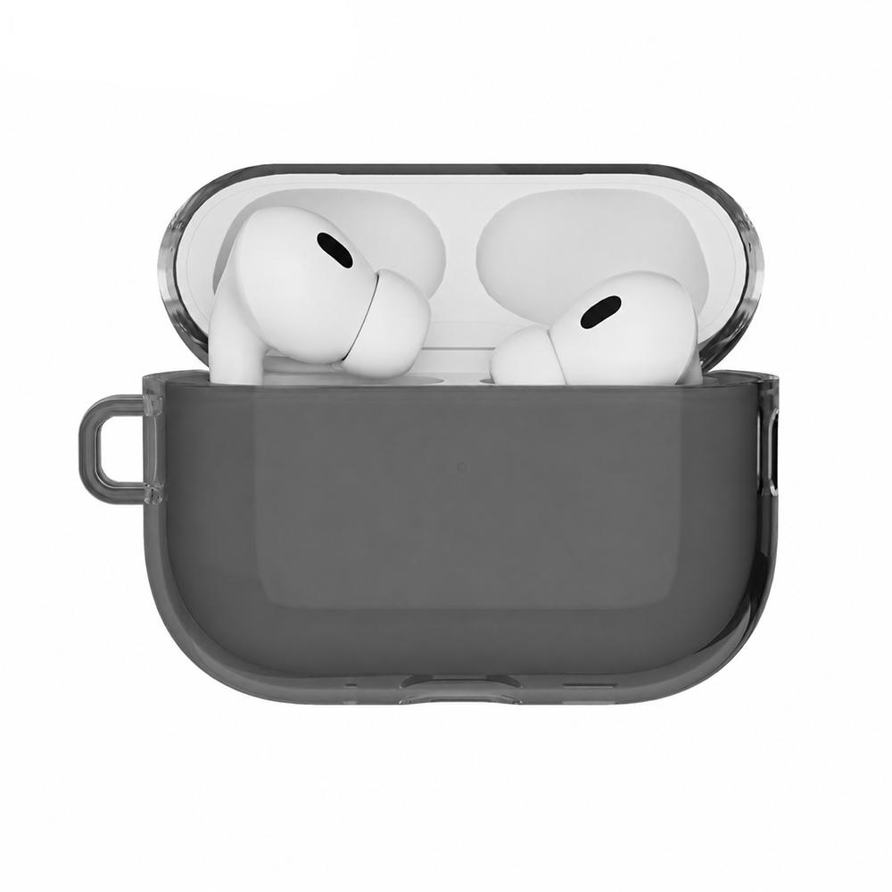 Apple AirPods Pro 3 Kılıf M-Safe Şarj Özellikli Mutural Ice Colour Serisi Silikon Kapak - Siyah