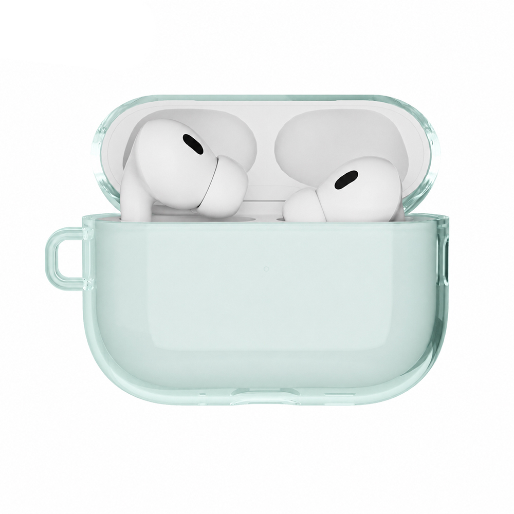 Apple AirPods Pro 3 Kılıf M-Safe Şarj Özellikli Mutural Ice Colour Serisi Silikon Kapak - Yeşil