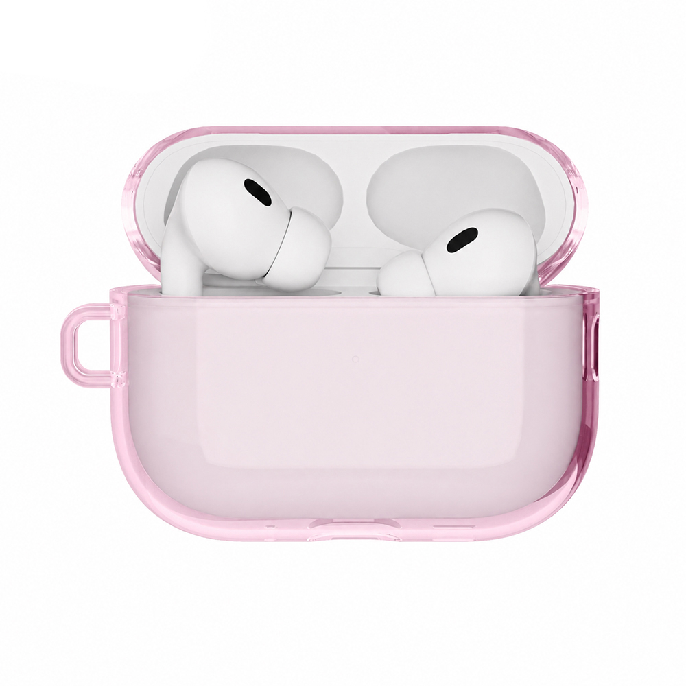 Apple AirPods Pro 3 Kılıf M-Safe Şarj Özellikli Mutural Ice Colour Serisi Silikon Kapak - Pembe