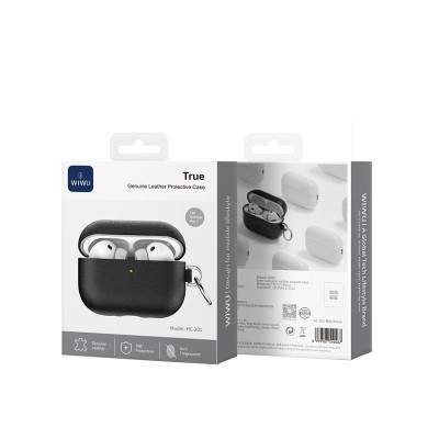 Apple AirPods Pro 3 Wiwu HC-201 Fingerprint-Resistant Leather Case - 15