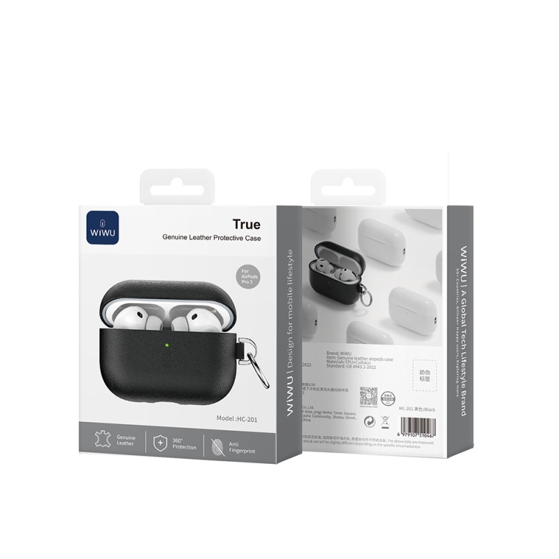 Apple AirPods Pro 3 Wiwu HC-201 Fingerprint-Resistant Leather Case - 15