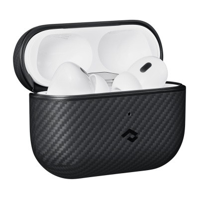 Apple Airpods Pro Case 600D Aramid Fiber Pitaka Classic Series Black-Grey Twill Case - 5