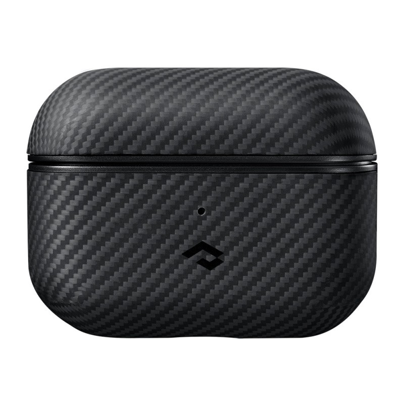 Apple Airpods Pro Kılıf 600D Aramid Fiber Pitaka Classic Serisi Black-Grey Twill Kılıf - 12