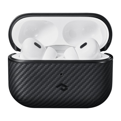 Apple Airpods Pro Kılıf 600D Aramid Fiber Pitaka Classic Serisi Black-Grey Twill Kılıf - 2