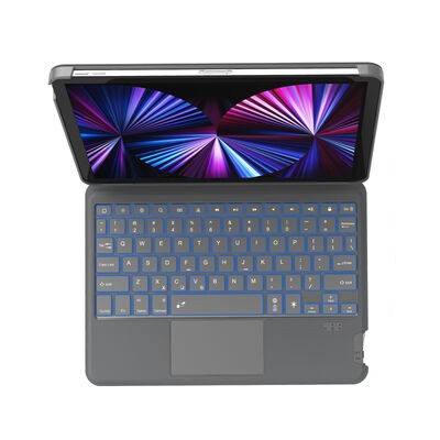 Apple iPad 10.2 2021 (9.Generation) Wiwu Combo Led Lighted Magnetic Stand Keyboard Case - 5