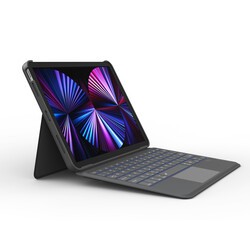 Apple iPad 10.2 2021 (9.Generation) Wiwu Combo Led Lighted Magnetic Stand Keyboard Case - 6