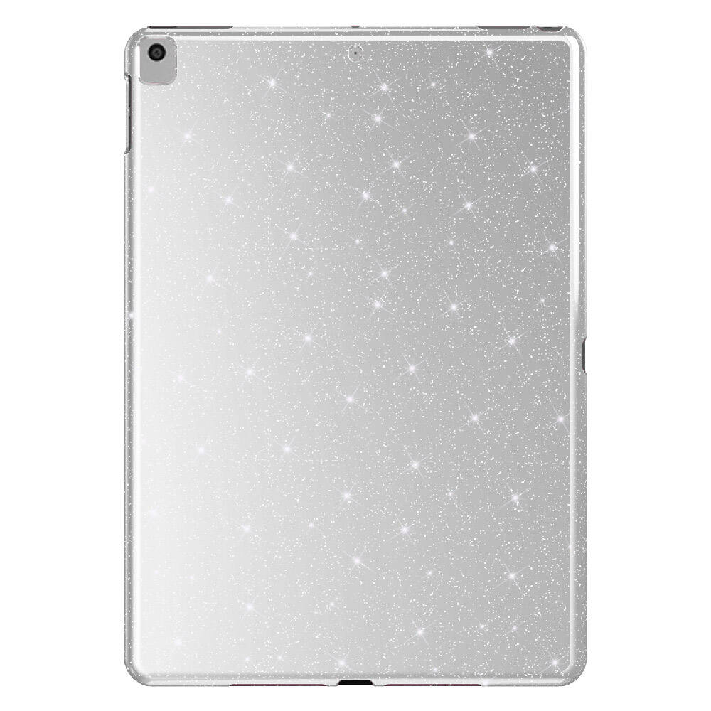 Apple iPad 10.2 2021 (9.Nesil) Simli Parlak Görünümlü Uyumlu NXXA Tablet Koton Kılıf-Gümüş