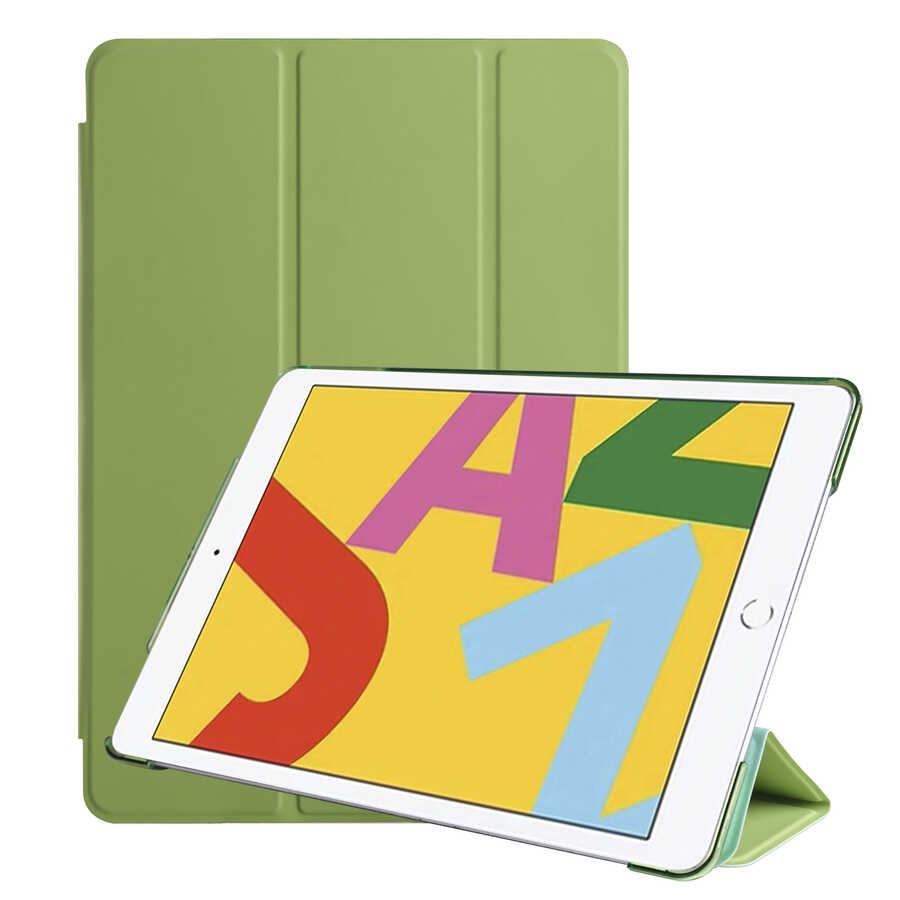 Apple iPad 10.2 2021 (9.Nesil) Zore Smart Cover Standlı 1-1 Kılıf - Yeşil